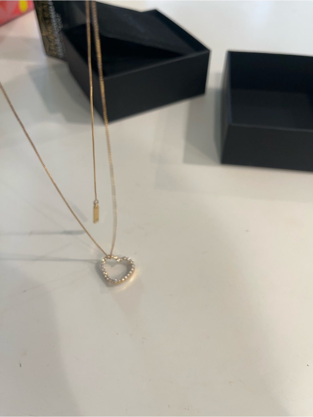 14K gold and diamonique heart pendant - Picture 4 of 6